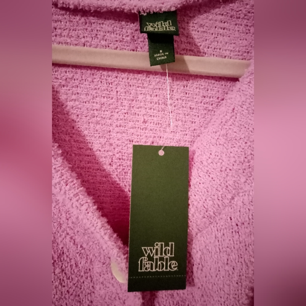 (Clearance) Wild fable purple ๐ crop top long sleeve button up sweater - Picture 5 of 6